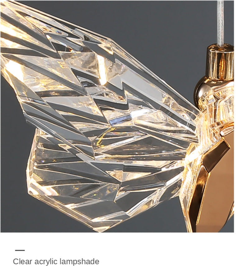 Lampe suspendue moderne à LED, luminaire mural suspendu en forme de papillon