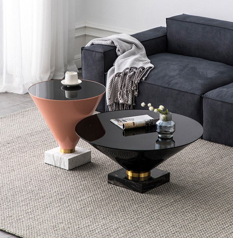 Coffee Table Set Nordic Light Luxury Metal Couchtisch-Se Furniture Minimalist Round Glass Side Tables