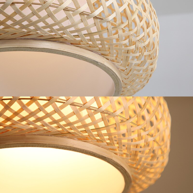 Pendant Light Woven Bamboo Hanging Light Wood Pendant Lights