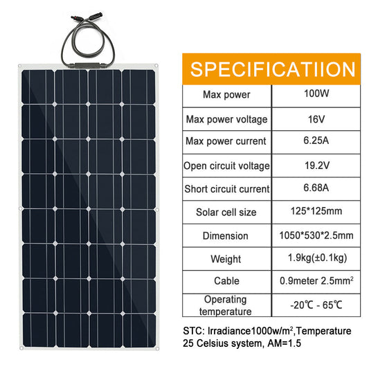 Paneles solares PET flexible, célula monocristalina fotática, cargador de batería, panel solar doméstico, Sonnenkollektor