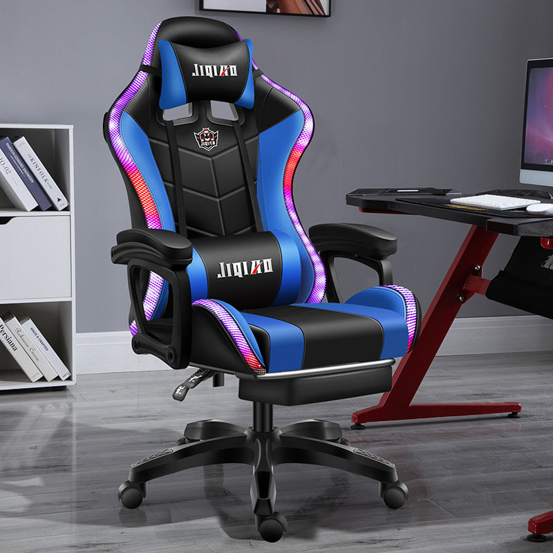 Chaises de jeu d'ordinateur avec chaise de bureau en cuir de Massage chaise de joueur de lumière RVB