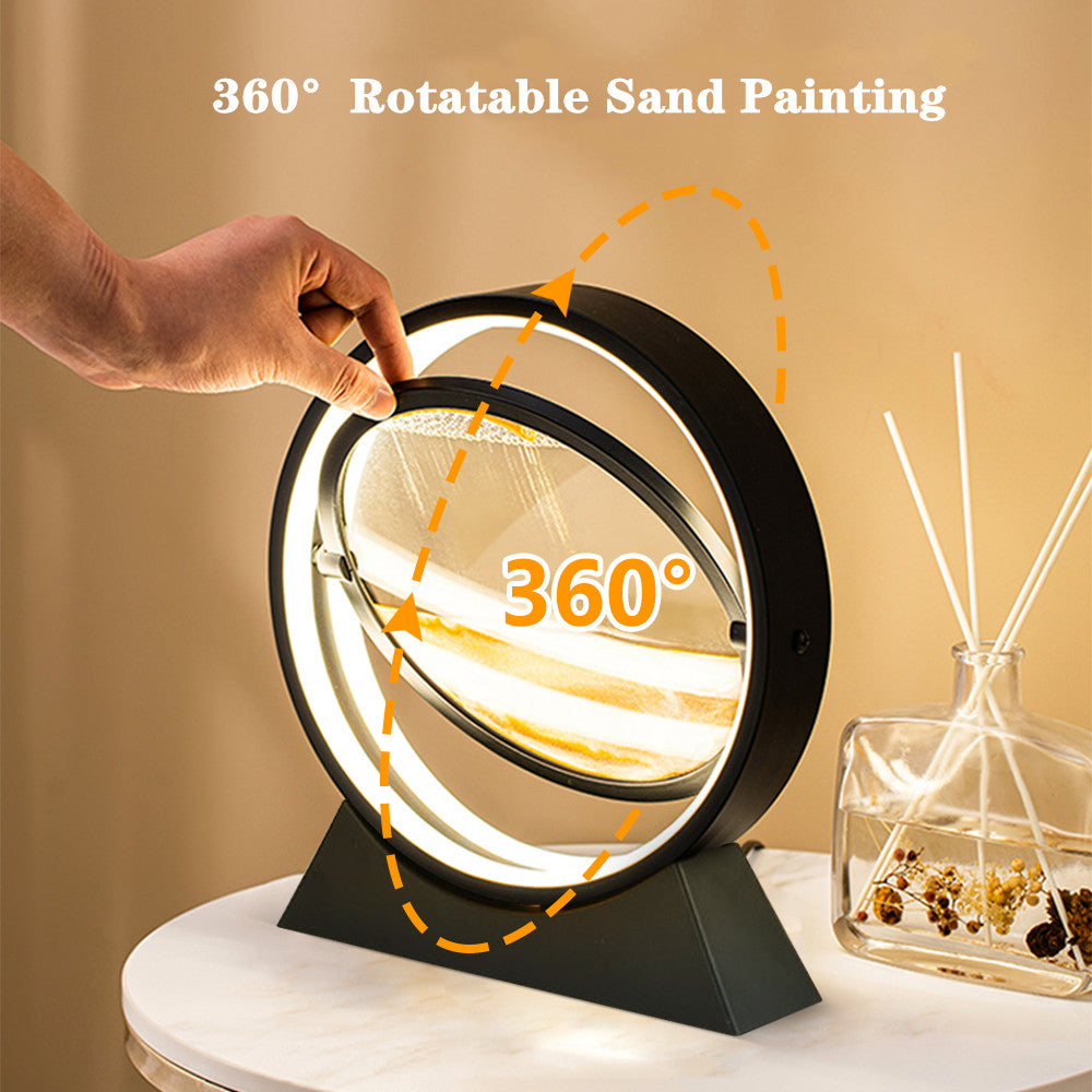 Lámpara de mesa de arte de arena en movimiento, paisaje natural 3D, luces de noche de arena que fluyen